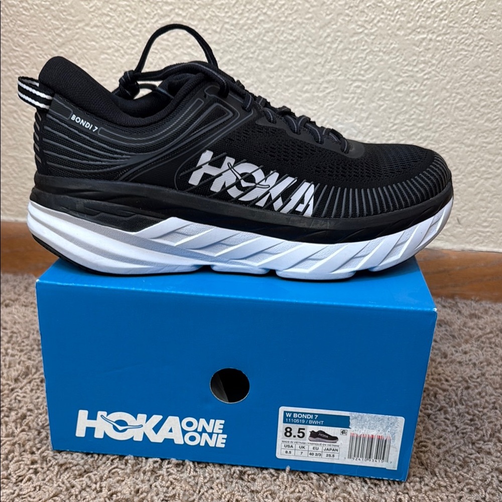 Hoka Black and Gray Athletic Shoes